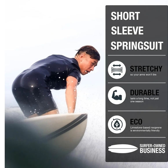NWOT Ho Stevie! Mens Short Sleeve Short Leg Surf Wet Suit, Warm 2mm Neoprene, LS - Picture 3 of 17